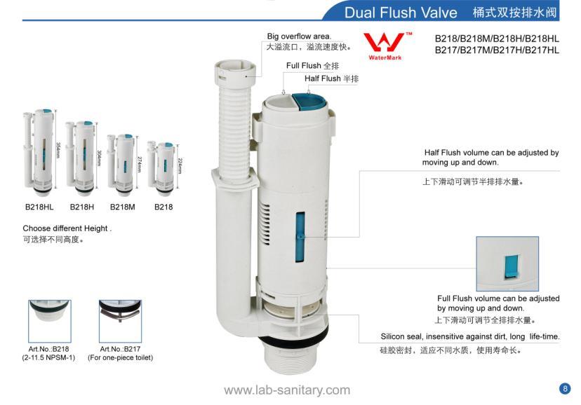 Lab Sanitary B218M Flush Valve Kingsway Plumbing